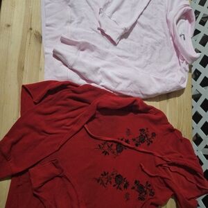 Floral Embroidered Red and Pink Hoodies
